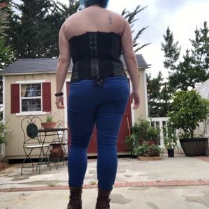 Torrid Faux Leather Black Zip-Up Corset